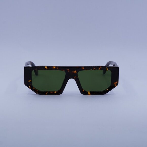 Off-White OERI13F VANCOUVER 6055 Sunglasses Havana Geometric Frame, Green Lenses main image 7